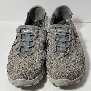 Skechers Gray Woven Slip-On Sneakers